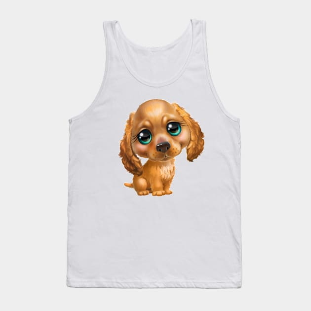 So Adorable Big Eyed Pup Tank Top by cameradog